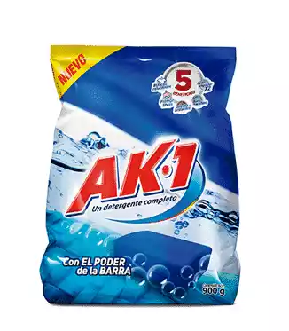 DETERGENTE POLVO AK.1 CON EL PODER DE LA BARRA 900G