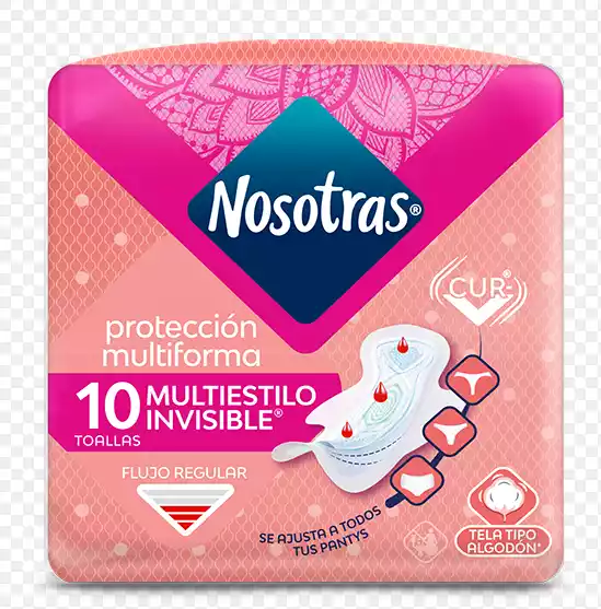 TOALLAS HIGIENICAS MULTIESTILO INVISIBLE CLASICA NOSOTRAS X10