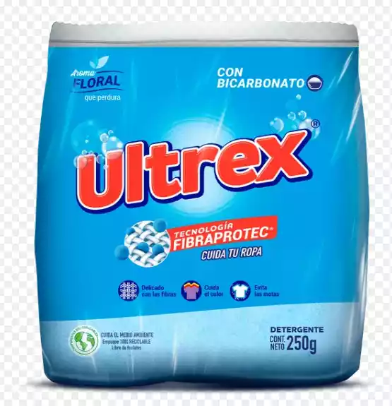 DETERGENTE POLVO ULTREX FLORAL CON BICARBONATO 250G