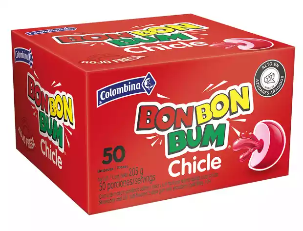 DULCES BONBON BUM CHICLE PAQUETE 50