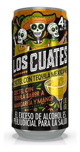 LOS CUATES COCTEL CON TEQUILA SABOR A MARGARITA Y MANGO