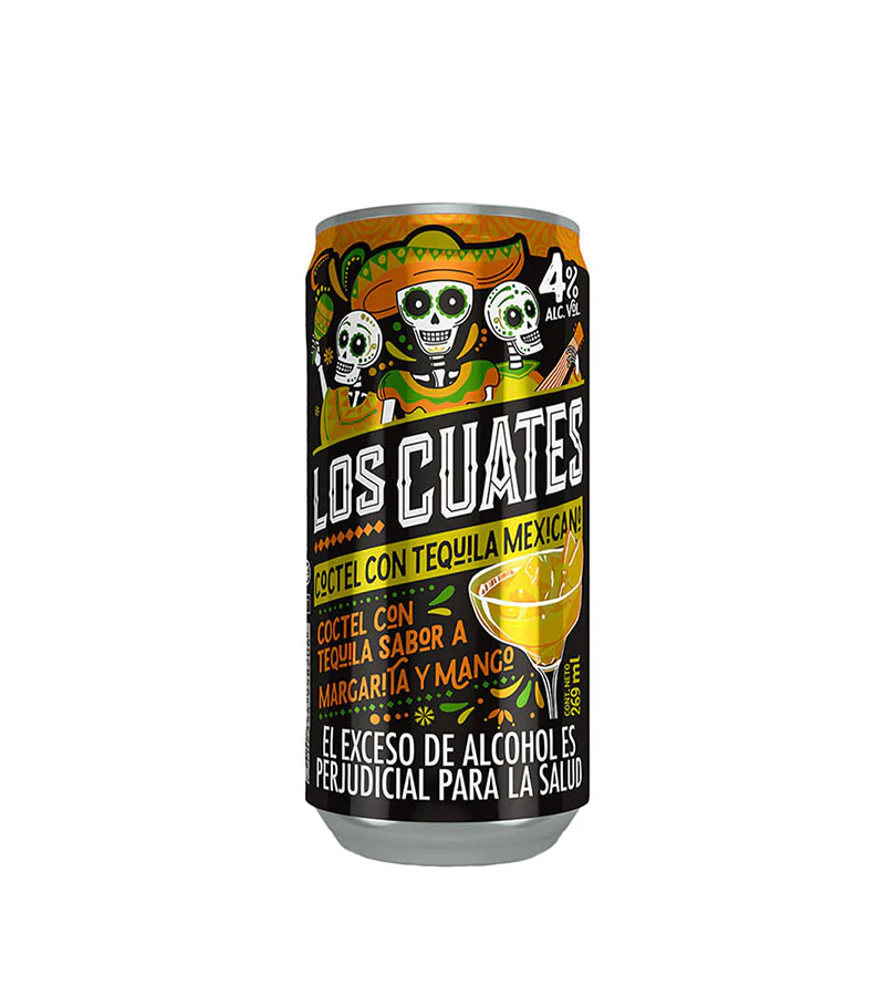 LOS CUATES COCTEL CON TEQUILA SABOR A MARGARITA Y MANGO 269ML