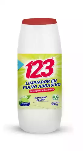 JABON EN POLVO 123 ABRASIVO CLORO Y LIMON 500G